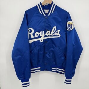 VTG Starter XL 80s 90s Kansas City Royals MLB‎ Satin Bomber Jacket W/Patch Rare